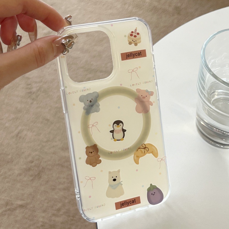 Cachorro animal de dibujos animados lindo para Apple 16Promax funda magnética para teléfono móvil 14pro/15pro girl 13p