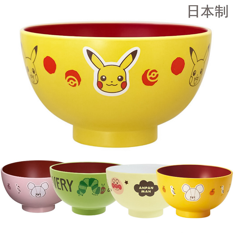 Japanese imported Jinzheng pottery Pikachu children's bowl anti-scald drop-resistant baby bowl cartoon cute Japanese style soup bowl
