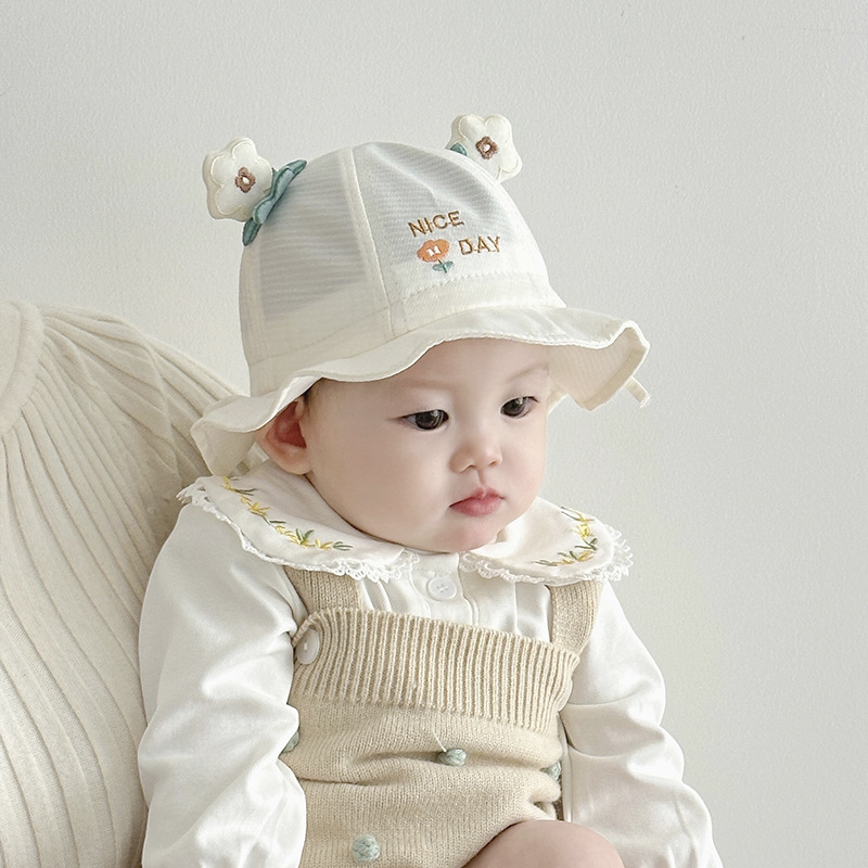 Sombrero bebé primavera y otoño mujer algodón pescador gorra princesa encantadora gorra ajustable sombrero sombrero sombrero solar sombrero