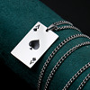 Trend accessory suitable for men and women, fashionable necklace stainless steel, card game, pendant, European style