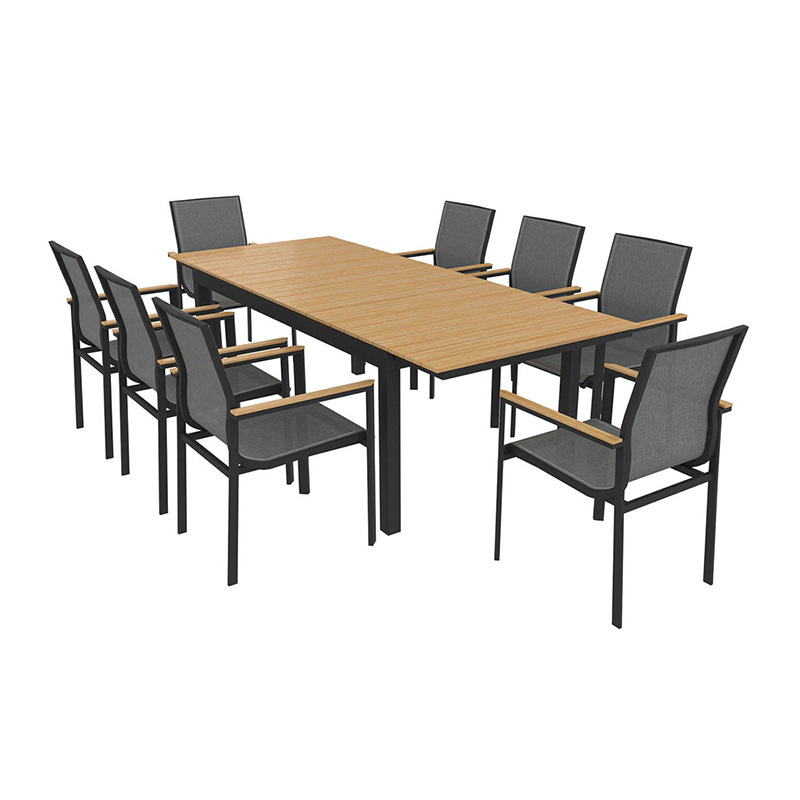 Mesas y sillas de patio al aire libre nórdico Villa Jardín Terraza Mesas y sillas de ocio Hotel B & B Combinación de mesas y sillas de protección solar impermeable