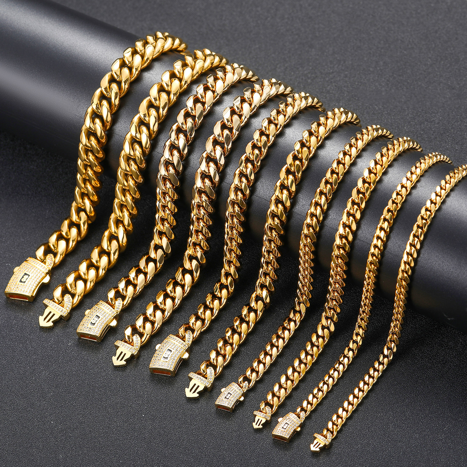 Acero Inoxidable 304 Cobre Chapado En Oro De 14 Quilates. Casual Estilo Simple Enchapado Embutido Geométrico Circón Pulsera Collar display picture 4