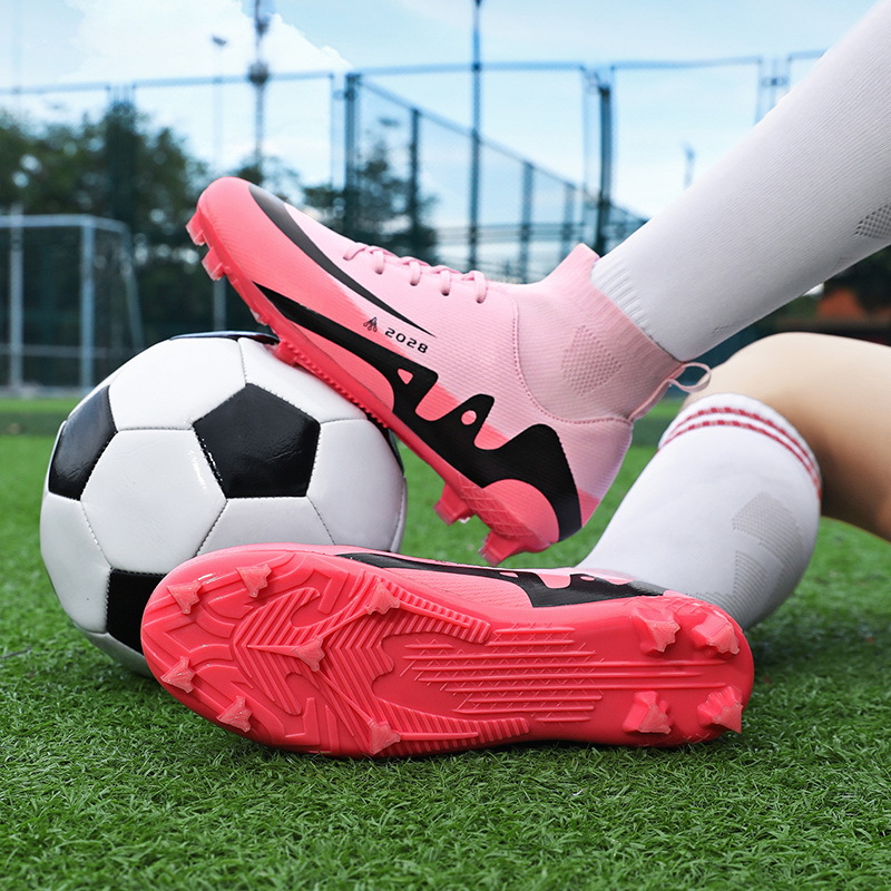 Zapatos de fútbol transfronterizos de alto nivel, zapatos de fútbol de clavos largos para hombres y mujeres, zapatos de entrenamiento de clavos para estudiantes jóvenes, comercio exterior al por mayor