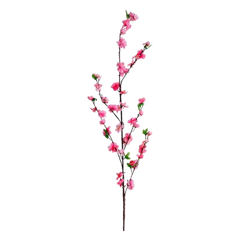 Simulación transfronteriza de ramas de flor de durazno, ramas de flores falsas encriptadas, decoración de paisajismo de ramas de boda, decoración de ramas de flor de ciruelo falsas