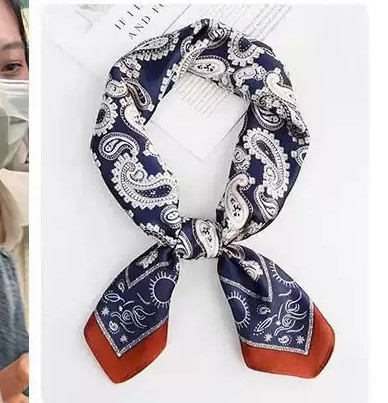 小さな正方形の薄い模擬シルクスカーフ女性のための春と夏の多用途プロフェッショナルウェアアクセサリースカーフ気質シルクスカーフヘッドバンド|undefined