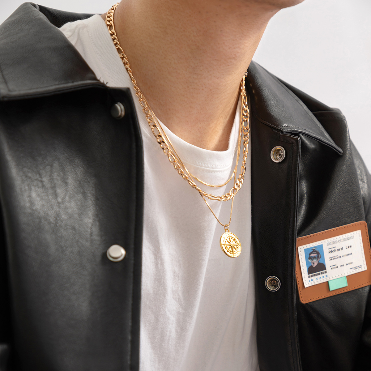 1 Piece Fashion Compass Alloy Plating Menu0027S Layered Necklaces