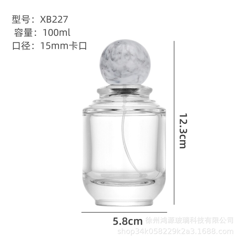 卸売 100 ミリリットル大容量透明ガラス香水瓶 15 バヨネットスプレー厚底円筒形樹脂ボールキャップボトル|undefined