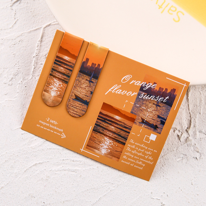 2 piezas en el paisaje rojo imán marcador magnético clip de marcador magnético pegatina encantadora papelería para estudiantes regalos para niños