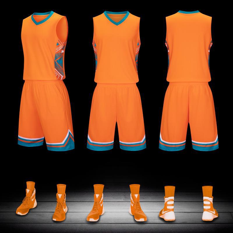 Al por mayor nueva ropa de baloncesto transpirable masculina juvenil campus uniformes de juego de estudiantes uniformes de equipo personalidad impresa camiseta