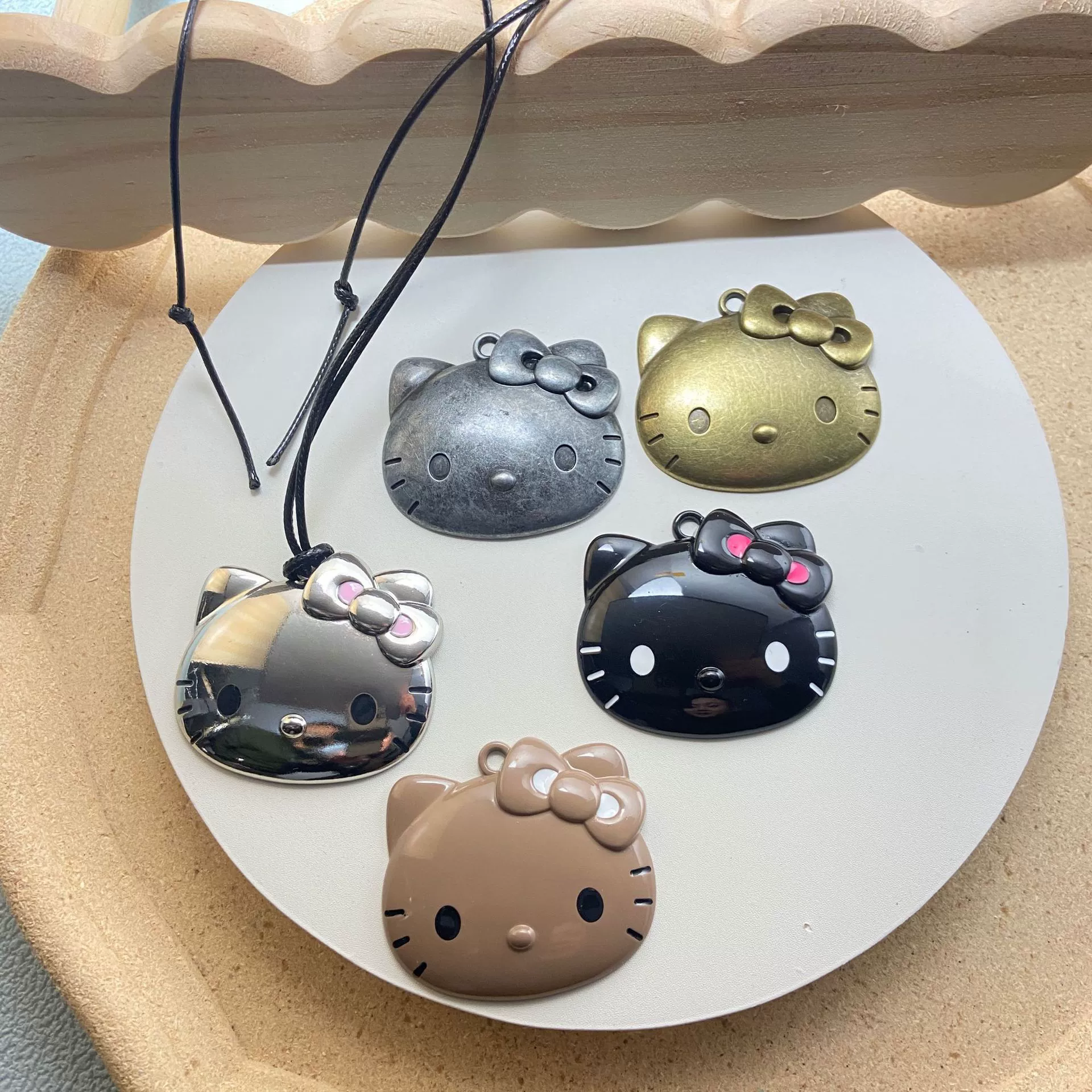 Hello Kitty, металлическая подвеска, ожерелье, брелок, аксессуар, аксессуары, DIY