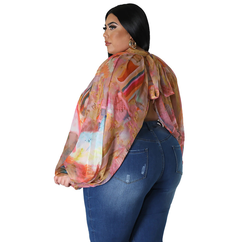 252g Weight Long Sleeve Sleeve Length Regular Sleeve Sleeve Type Spandex, Polyester, Chiffon Fabric Type Long Top Length Blouse Tops Type Daily, Street Occasion Round Neck Neckline Regular Fit Fit Type Color Block Pattern Spring&Summer Season Streetwear Style Blouse Long Sleeve Plus Size Tops Streetwear Color Block 26