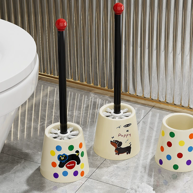 Щетка для унитаза для чистки без мертвых зон, бытовая 2025, новый милый набор для чистки унитаза с длинной ручкой для ванной комнаты.