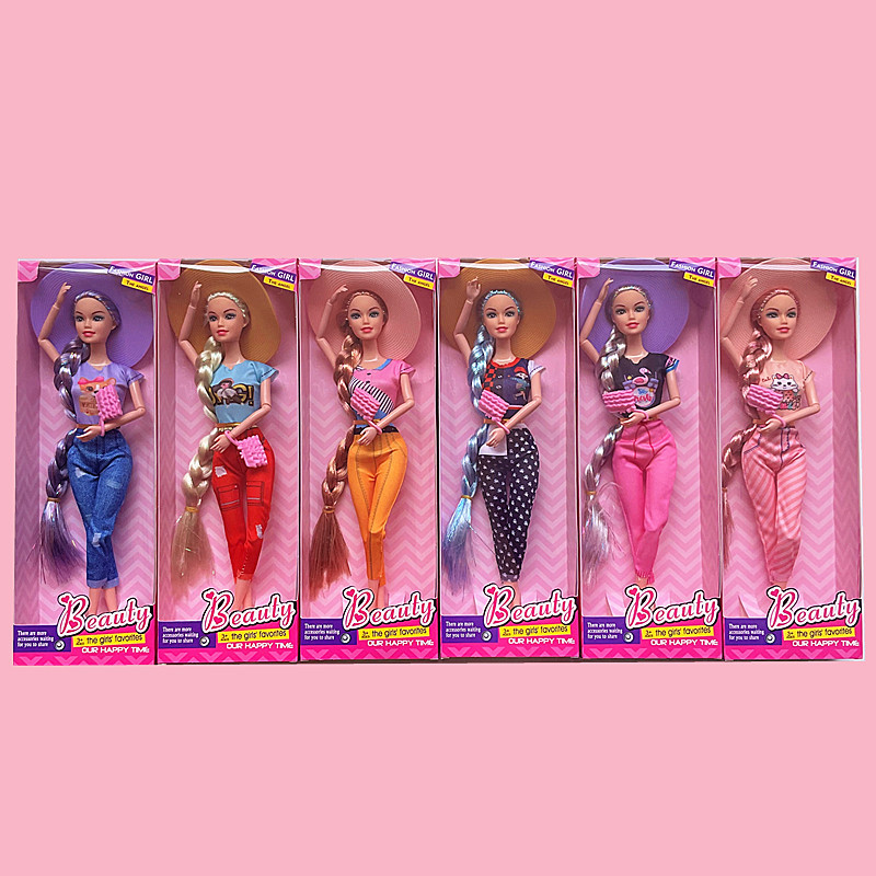 Cabello largo de alta calidad 12 articulaciones Le Le muñeca Barbie Jeans caja de juego juguetes para niñas europeas y americanas transfronterizas