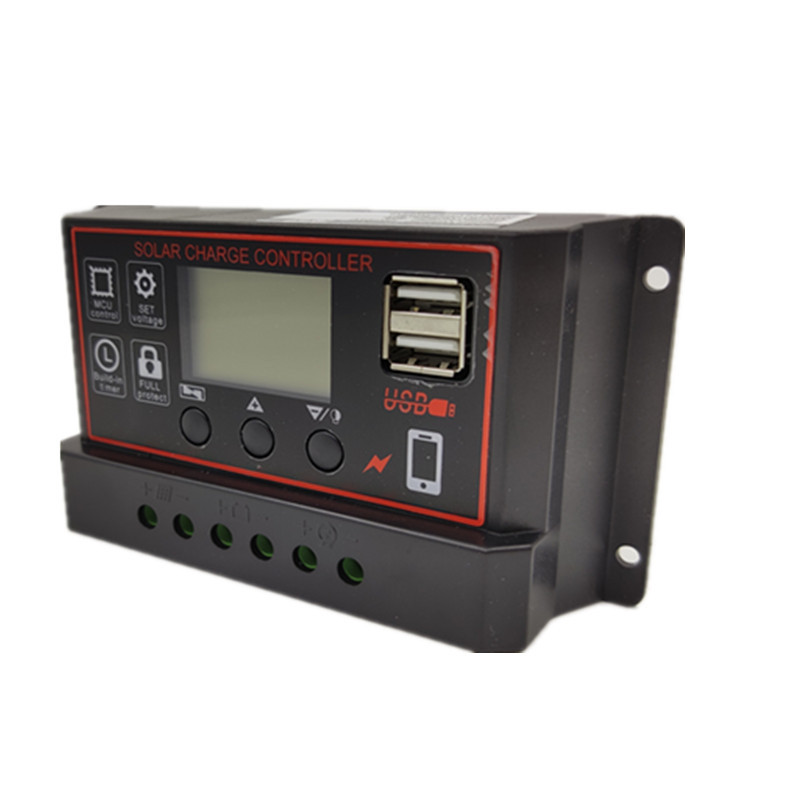 Чёрный корпус 12V24V10A простой солнечный контроллер с функцией фототаймера, контроллер заряда-разряда солнечной панели с USB