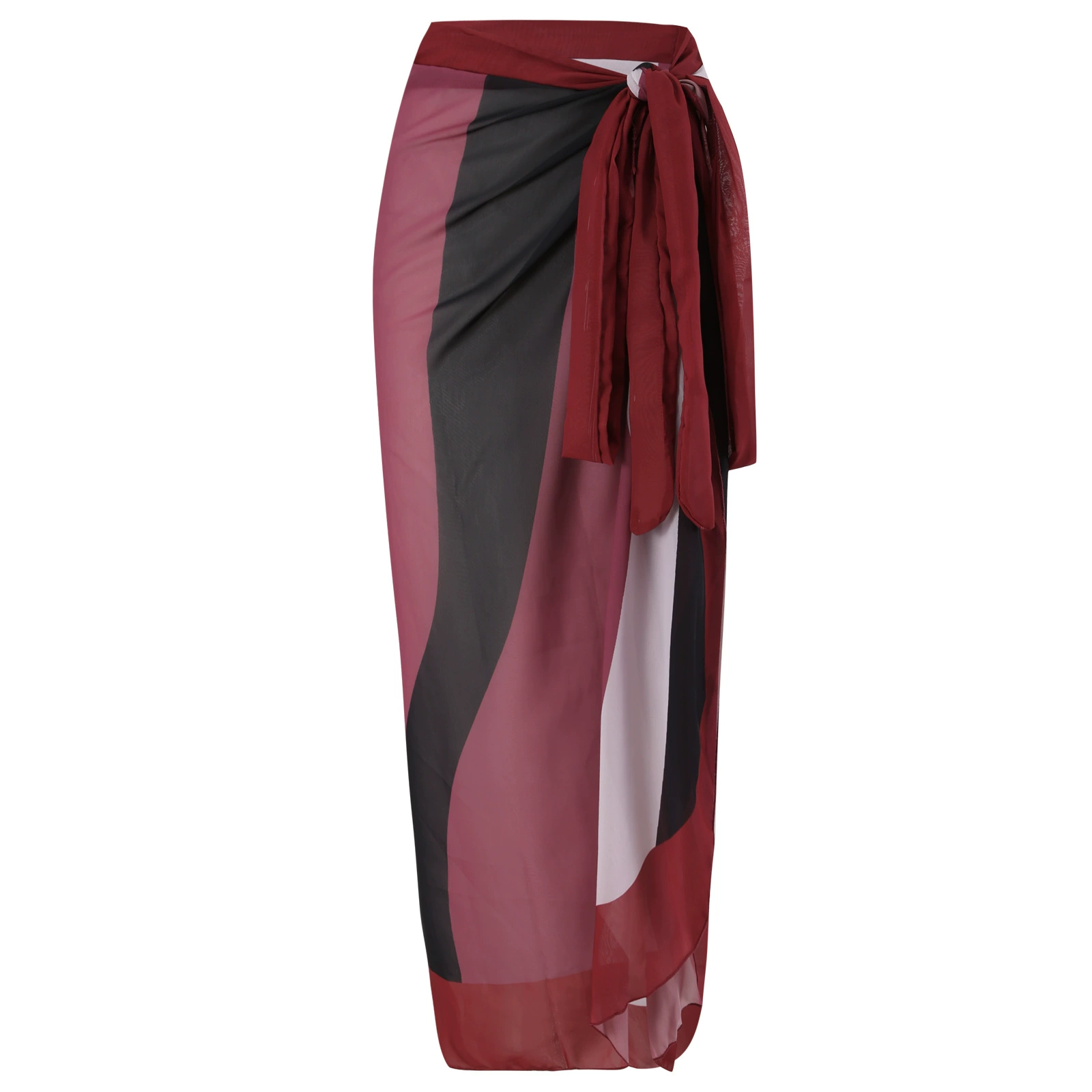 One-Piece Swimsuit (Qiao Jiayuan) 2025 Retro Style with Wrap Skirt, Crane Print, S–XL & One Size