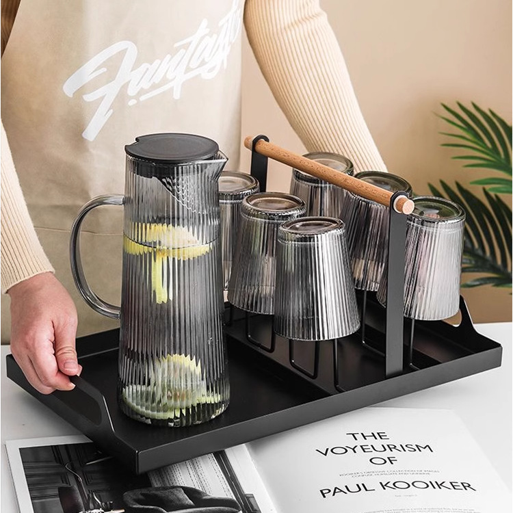 Creativo vidrio vertical hervidor de agua fría conjunto de taza de agua fría puede calentar la mesa de té de la sala de estar hervidor de agua fría hervidor de agua caliente al por mayor
