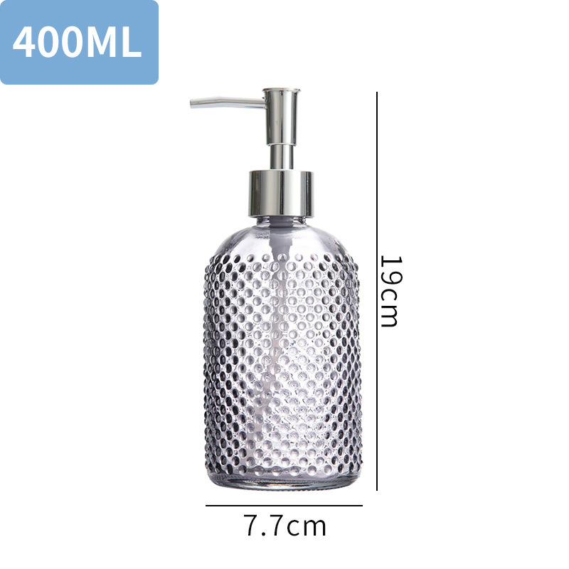 Botella de desinfectante de manos de presión Botella vacía de vidrio baño champú baño cosméticos botella de loción dividida