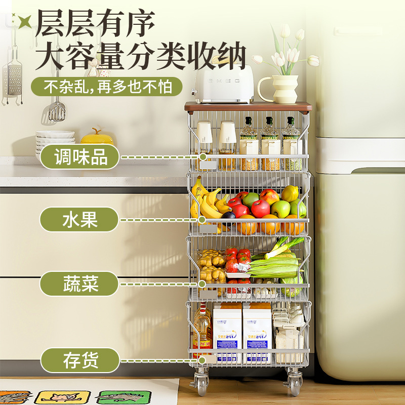 创胜天三层水晶轮可移动复古风加厚不锈钢置物推车架支持一件起批|undefined