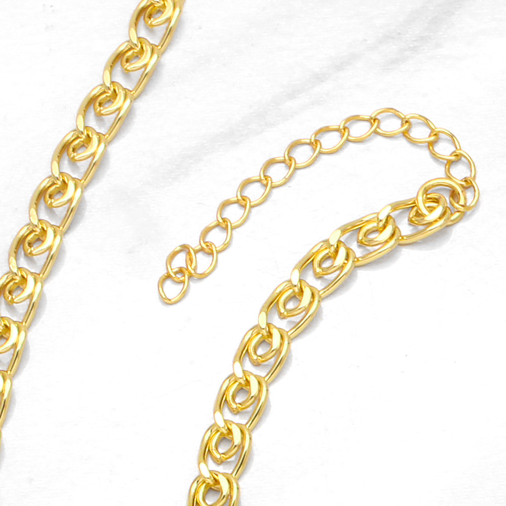 Fashion Hip Hop 18k Real Gold Copper Plating O-shaped Unisex Necklace Bracelet Ornament display picture 3