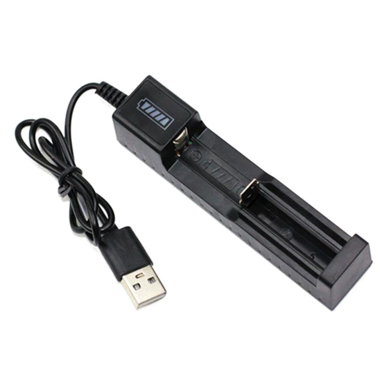 18650 однослотовое зарядное устройство USB зарядное устройство для литиевой батареи 3,7 В Интеллектуальный 4,2 В сильный свет фонарик Фара, полная смены огней