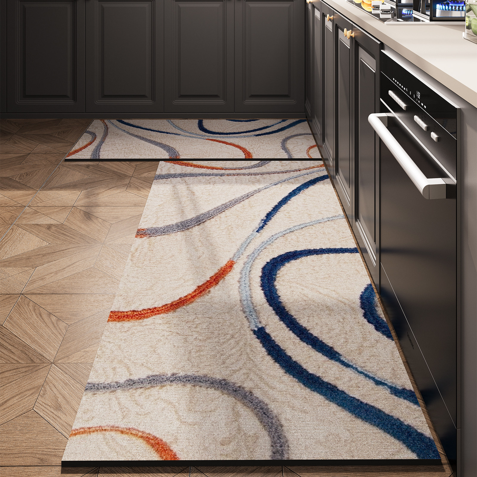Luz de lujo de alto nivel cocina alga de barro alga puerta alfombra de piso absorción de agua rápida secado dos piezas anti-deslizante alfombra antideslizante image 10