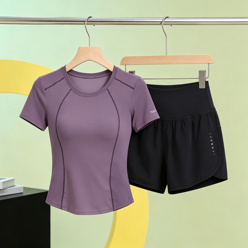 Short-Sleeved T-Shirt Women's Fitness Training Clothing Summer Professional Morning Running Plus Size Plus Size Quick-Drying Breathable Sports Top