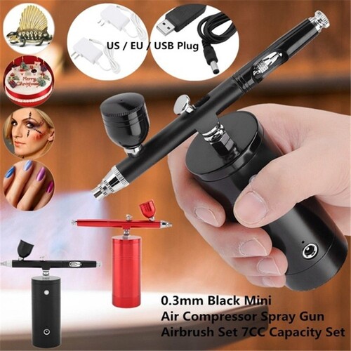 Amazon, eaby best-selling portable rechargeable mini electric small airbrush air pump set model spray paint and color