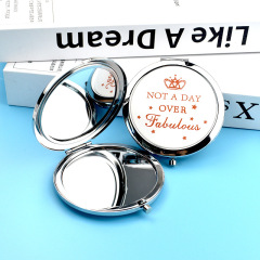 化妝鏡金屬鏡摺疊網紅圓鏡摺疊雙面鏡隨身鏡學生宿舍迷你小鏡子