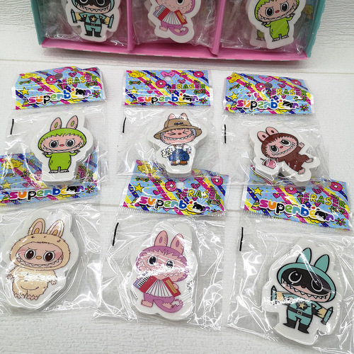 Capeira Labubu Rubber Eraser Stationery Cartoon Eraser Cute Children's Gift