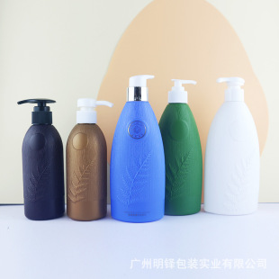 Manufacturer's New 350ml 500ml Special-Shaped Plastic Bottle Leaf Original Ecological Environmental Protection Style Shampoo and Shower Gel