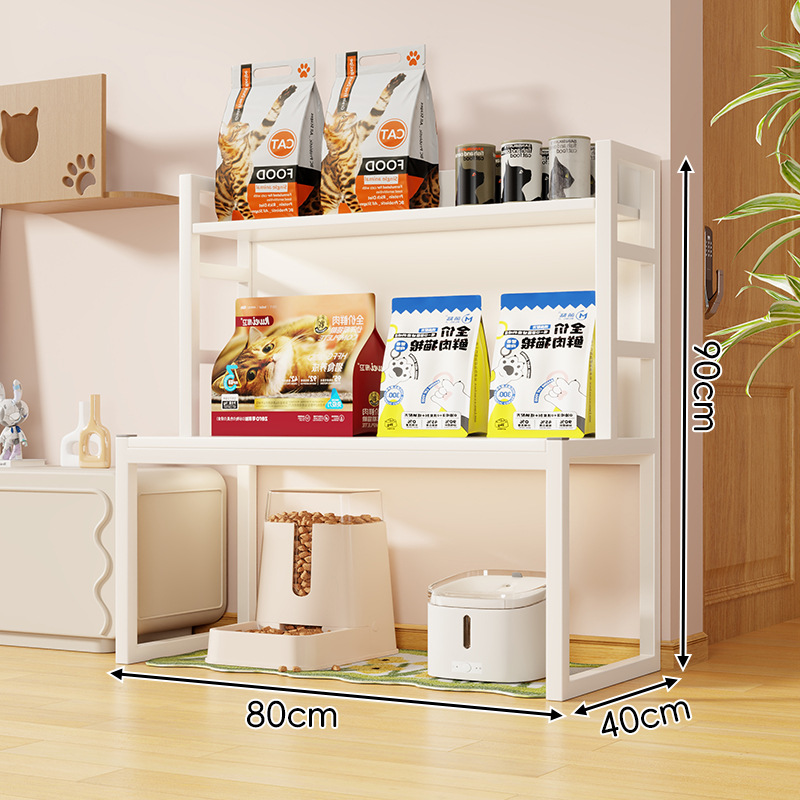 Estante Organizador Multicapa para Gatos de Acero y Madera para Sala de Estar