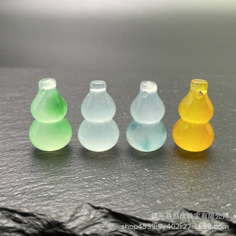 高冰翡翠玉髓小葫芦冰飘阳绿玉石小吊坠小提溜白冰玉饰品玉配饰
