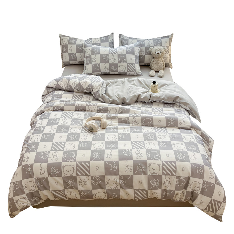 Todo el algodón otoño invierno doble hilo espesado cuatro piezas Xinjiang colcha de algodón de lana larga una cama de algodón puro cuatro piezas