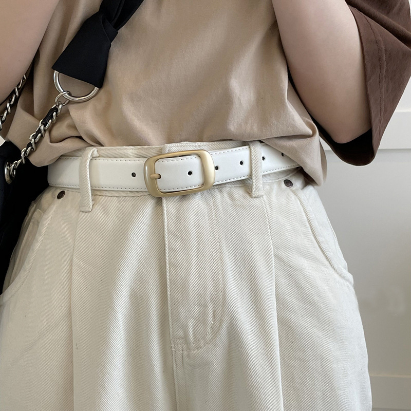 Minimalist Women's Leather Belt For Jeans And Suit Trousers_voghion.com