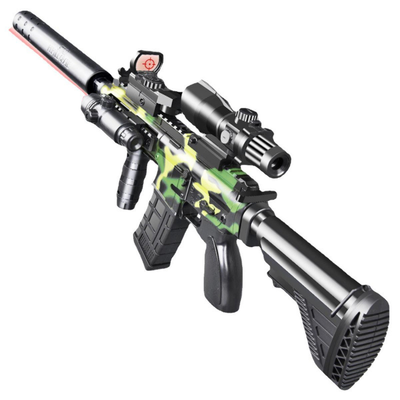 M416 pistola eléctrica de disparo continuo, pistola de juguete de cristal para niños, rifle de asalto blando automático de mano para niños