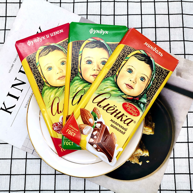 Russian Imported Red October Big-Headed Doll Chocolate Pure Cocoa Butter Hazelnut Almond Milk Original Flavor