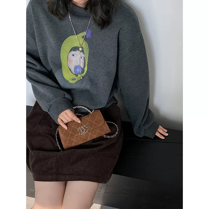 江左 韩版加绒加厚小女孩卫衣女25冬季休闲宽松百搭显瘦上衣 6389