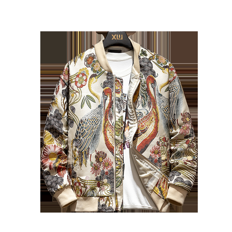 Bestickte Herrenjacke Slim Fit Für Frühling Und Herbst_voghion.com