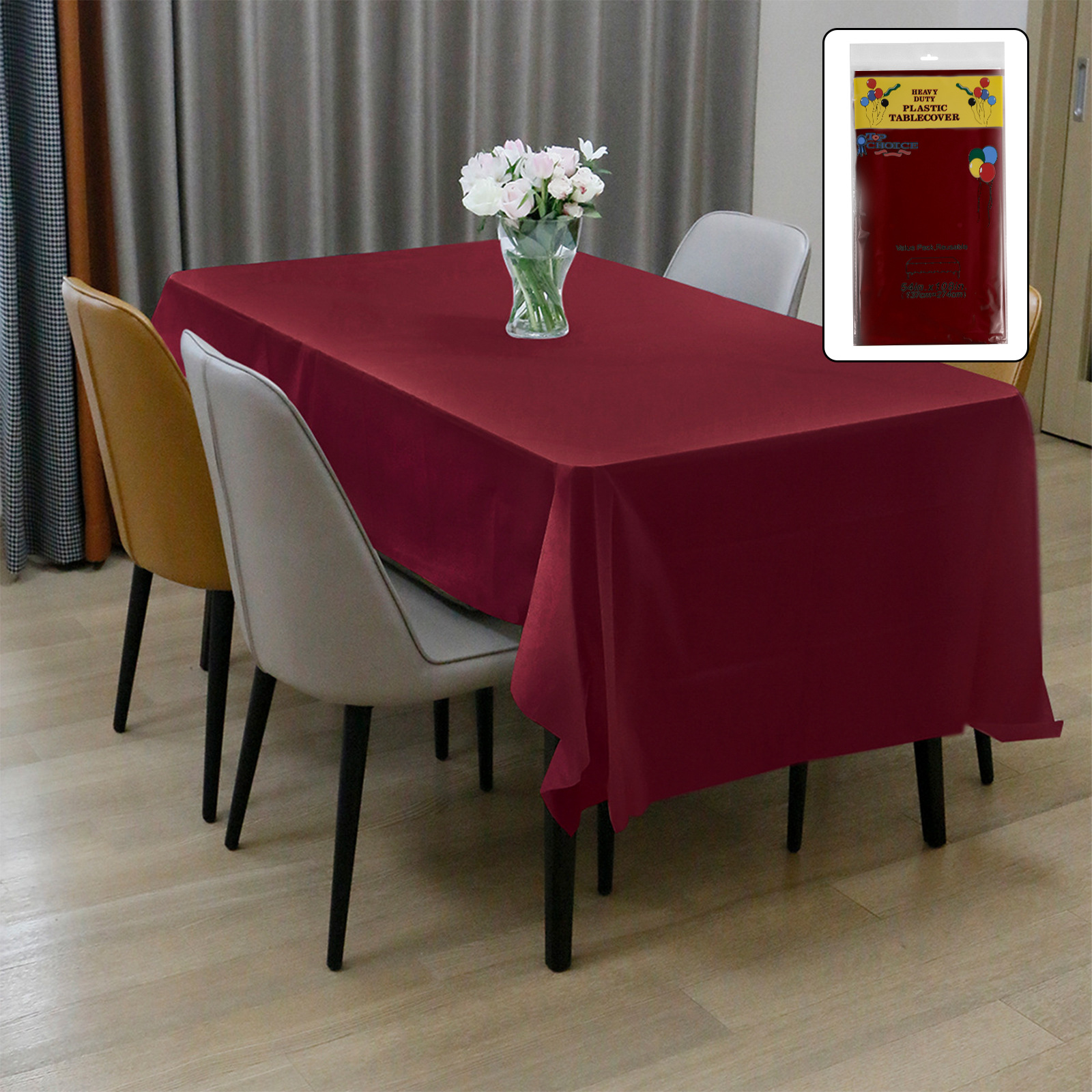 Mantel desechable transfronterizo de color liso, mantel impermeable de plástico PEVA engrosado para hoteles y fiestas de cumpleaños, venta al por mayor en stock.