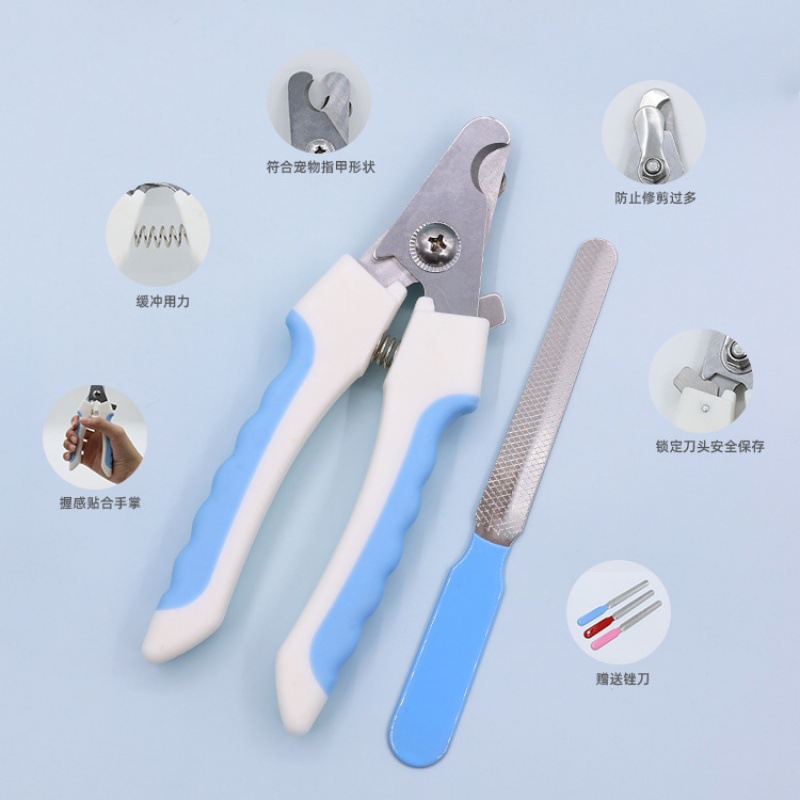 Tijeras de uñas de acero inoxidable de mango recto para mascotas, perros y gatos, herramientas de limpieza, tijeras de uñas para mascotas, set