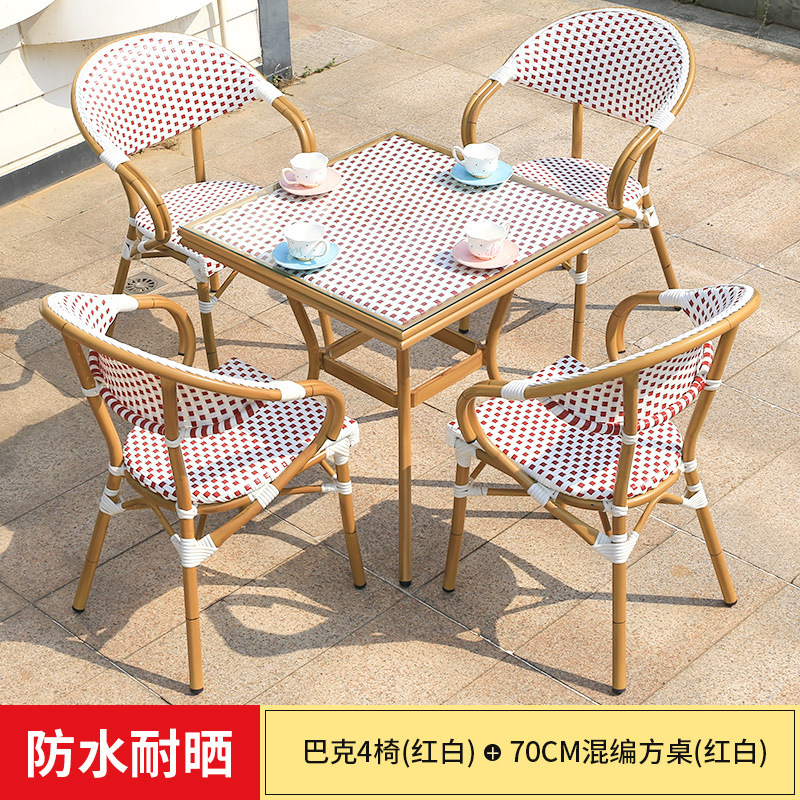 silla de caña al aire libre patio al aire libre silla de caña comunidad al aire libre cafetería leche y té terraza balcón combinación de ocio