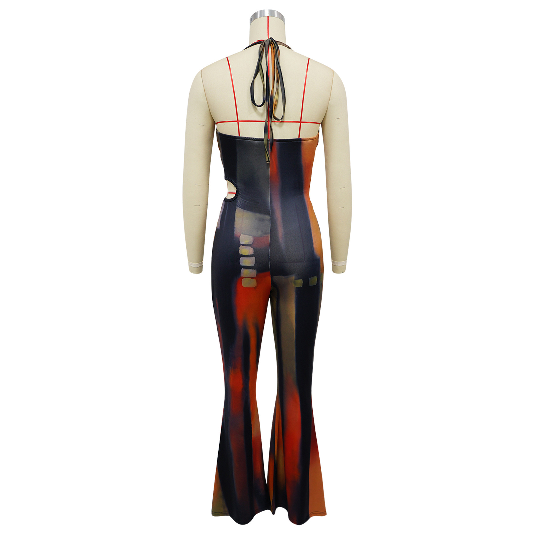 Damen Jumpsuit Mit Neckholder Und Taillengürtel Für Elegante Looks_voghion.com