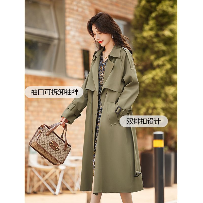 Windbreaker Women's Mid-Length 2025 Autum New Fashion Casual Loose Elegant Popular Outwear Jacket