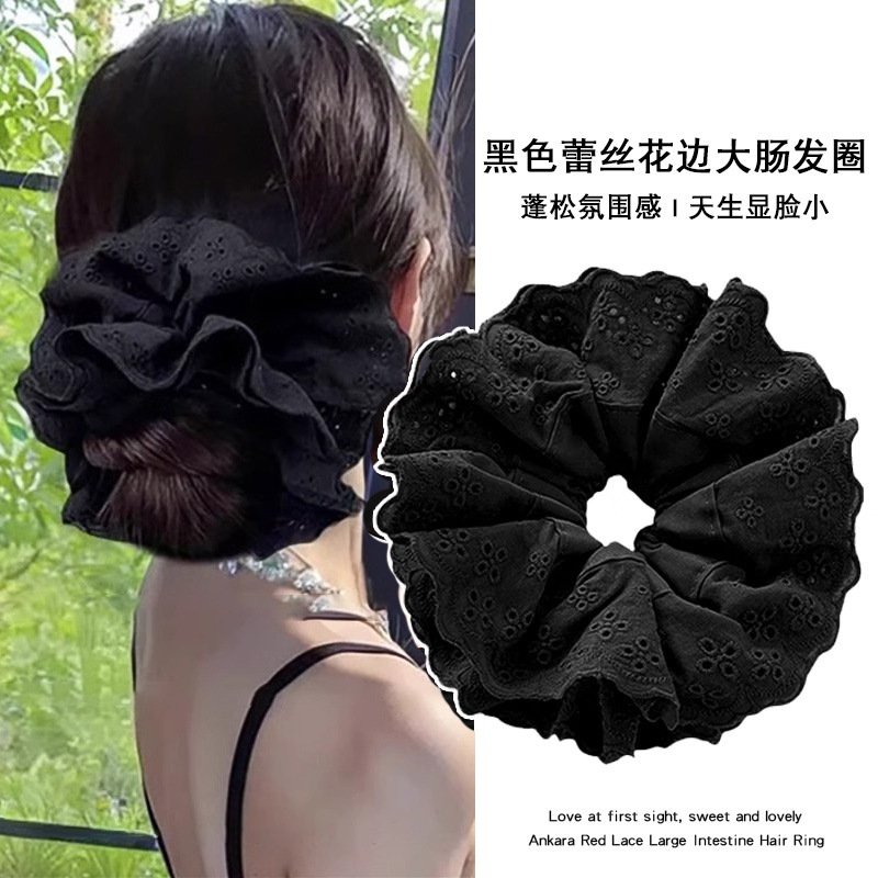 Cabeza de encaje blanco tridimensional francés color collar anillo de cabello para mujeres 2025 nuevo gran temperamento caballo cordón tocado