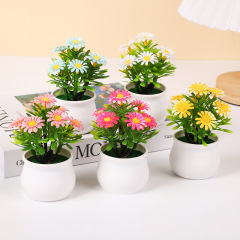 7 小さなひまわりシミュレーション鉢植えマイクロ風景装飾品プラスチックシミュレーション花ホームオフィス装飾装飾品卸売
