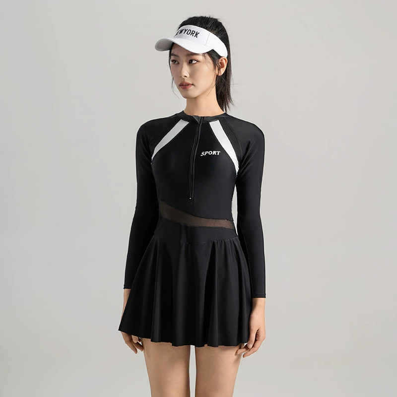 One-piece swimsuit for women 2025 new style hollow slimming conservative belly-covering slimming fashion resort hot spring swimsuit