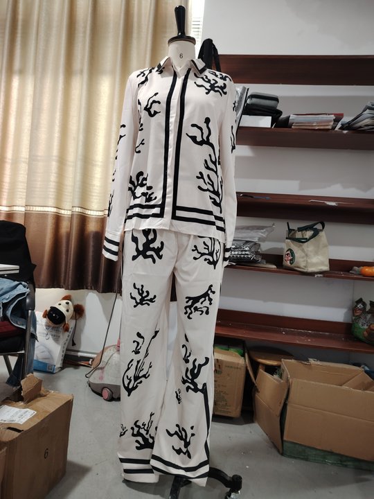 Elegant Printed Women's Pants Set 12