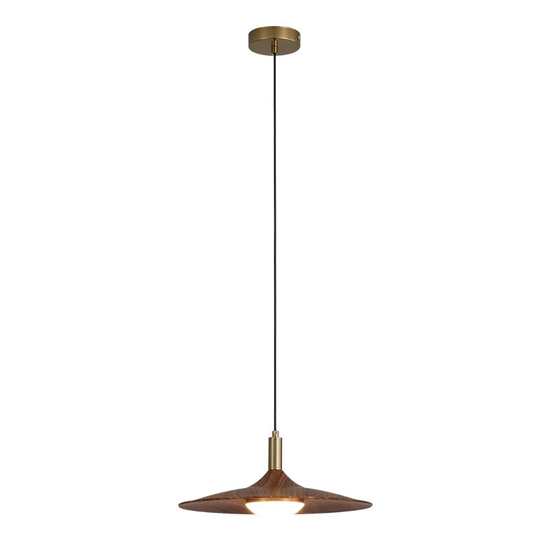 Lámpara de restaurante japonesa de estilo japonés de estilo clásico retro lámpara de platillo volador bar estilo medieval color nuez sala de té mesa de comedor lámpara de tres cabezas