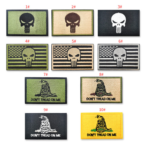 Foreign trade flag embroidered cloth armband cross-border skull punisher Gadsden flag embroidered patch