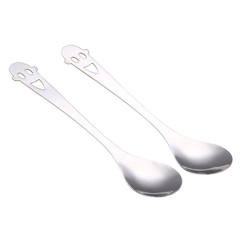 Оптовая нержавеющая сталь ложка смайлика Главная детская обеденная Ложка десертная ложка Мороженое медовая ложка печатный логотип